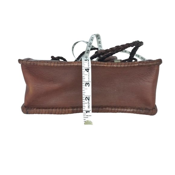 Shoulder Bag Two Handle Brown Leather Southwestern Concho Handmade Morocco - Picture 9 of 15